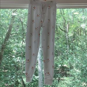 white snowman sweatpants